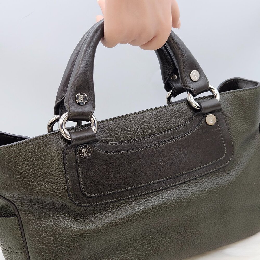 Céline Boogie Olive Pebbled leather Handbag